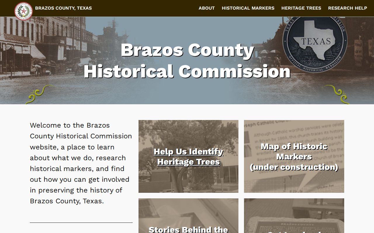 Brazos County city directory historical commission resources