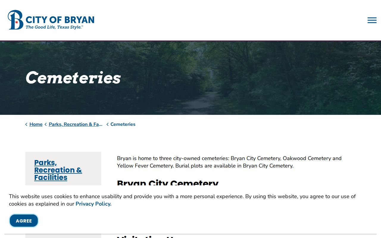 Brazos County neighbors Bryan Oakwood cemetery resource page