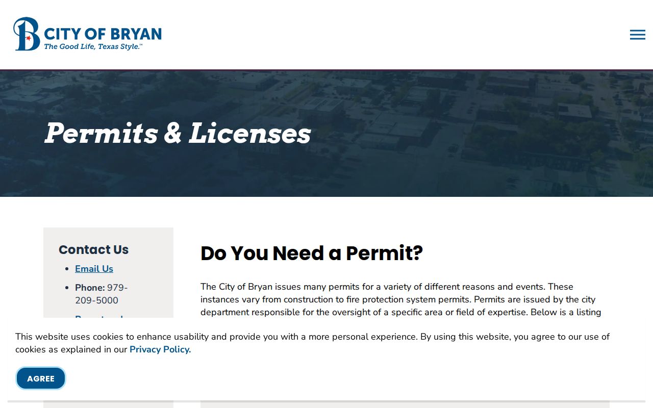 Brazos County street directory Bryan permit and Citizenserve route